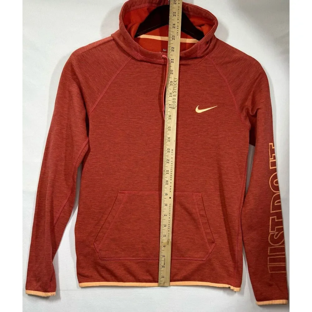 Nike Dri-Fit Women's Running Hoodie‎ Orange Winter Sz XS